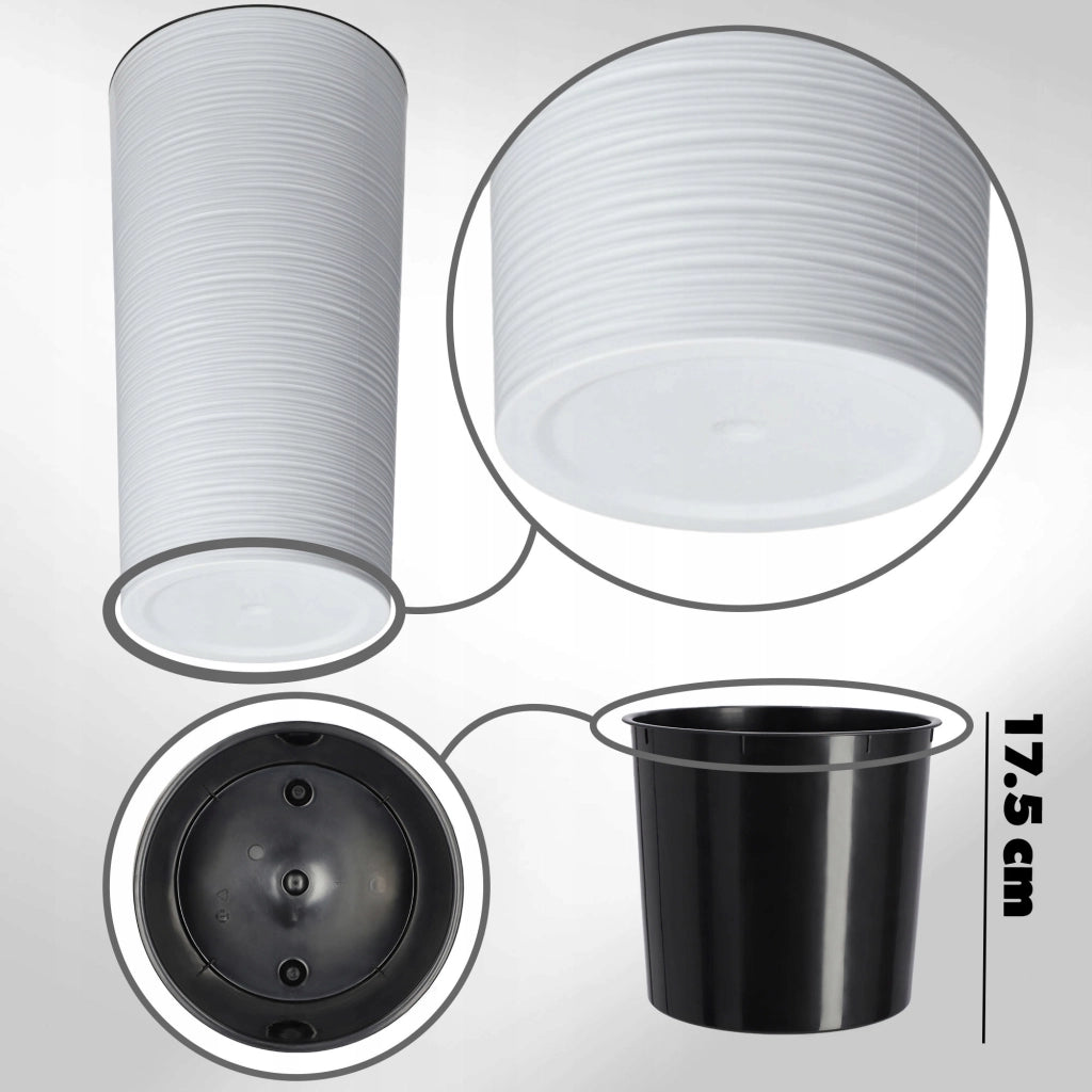 Vaso da fiori KADAX, bianco, alto, con inserto, 36 cm