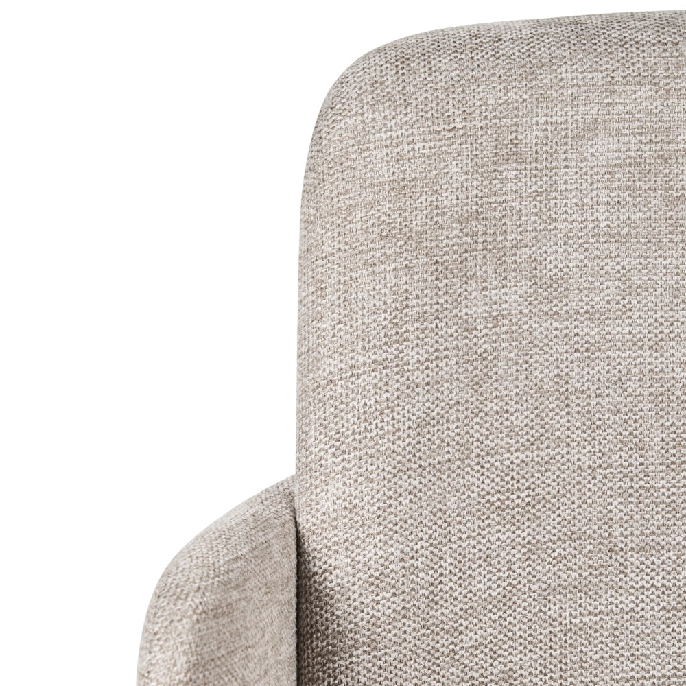 Sedia da ufficio imbottita in tessuto beige girevole regolazione altezza sedile elegante