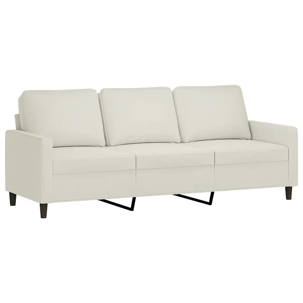 Set di Divani 3 pz con Cuscini Crema in Velluto 3201484
