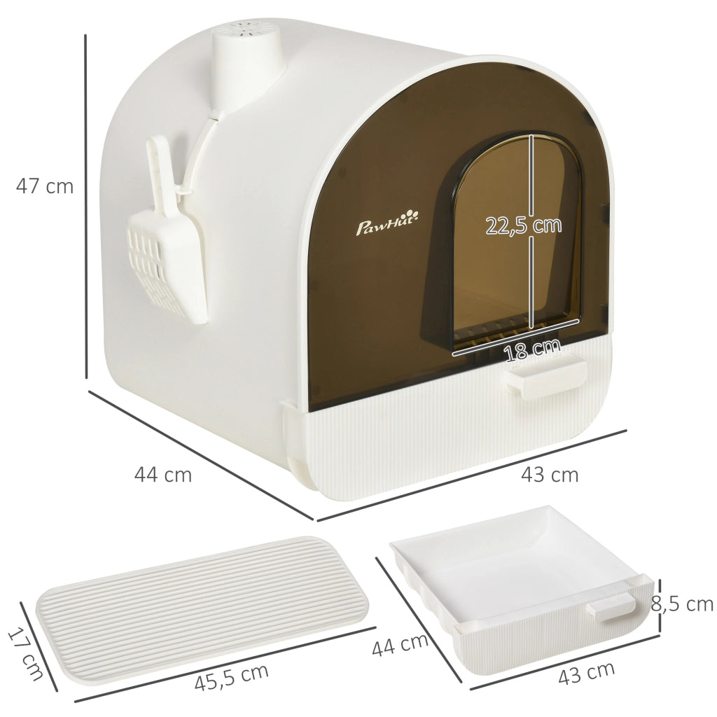 TOILETTE per gatti chiusa 43x44x47 cm Plastica Bianca