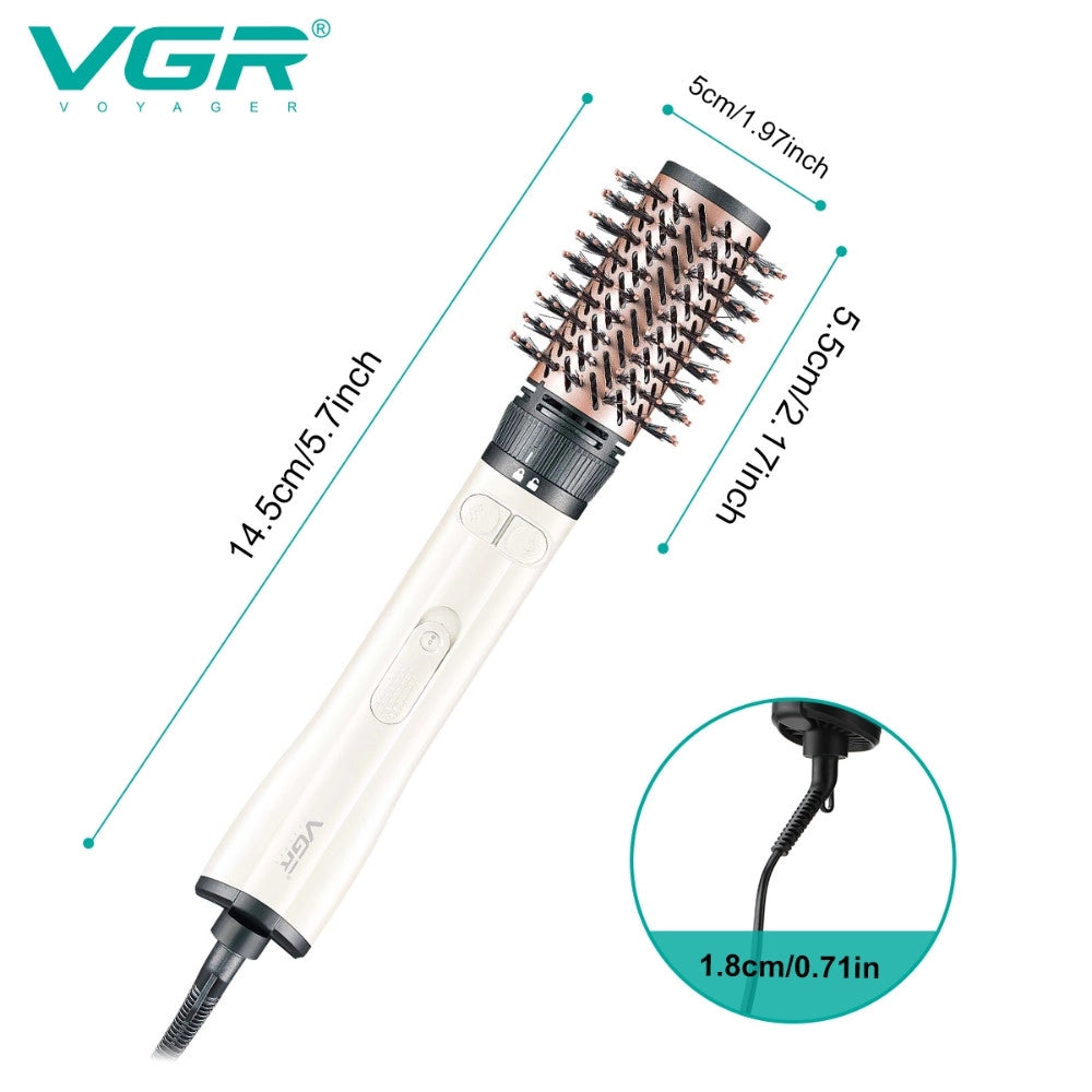 Trade Shop - Vgr V-498 Air Brush Professionale 1200w Spazzola Asciugacapelli Parrucchiere - Bianco
