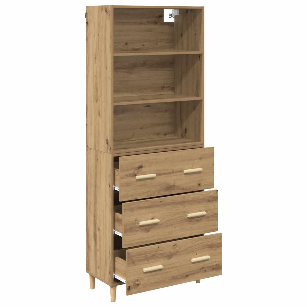 Credenza | Madia | Buffet da pranzo | Armadio da pranzo con cassetto Rovere artigianale 69,5 x 32,5 x 180 cm