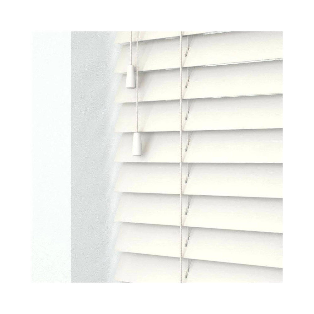 Trade Shop - Tenda Veneziana Da Interno Casa Para Sole Effetto Legno Colore Bianco 100x175cm -