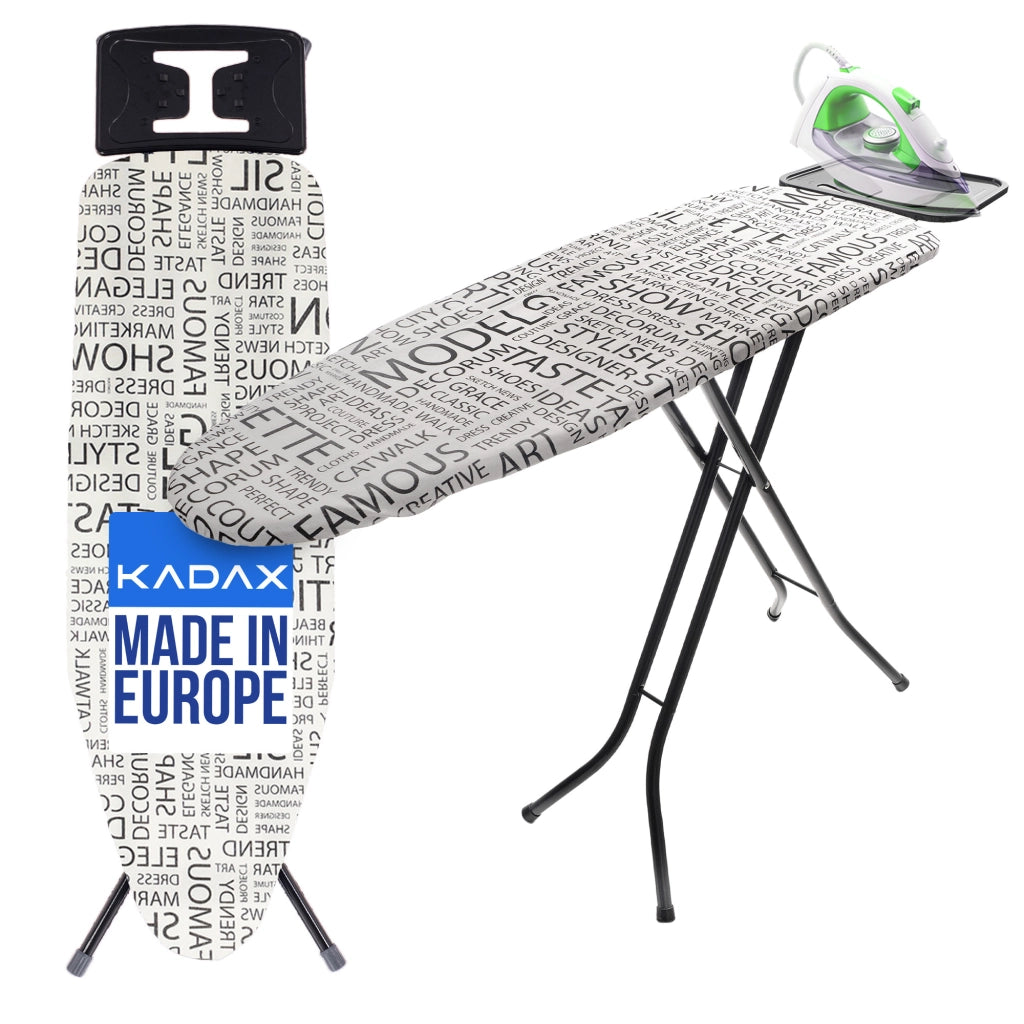 Asse da stiro KADAX 110x30cm pieghevole con supporto per ferro da stiro standard