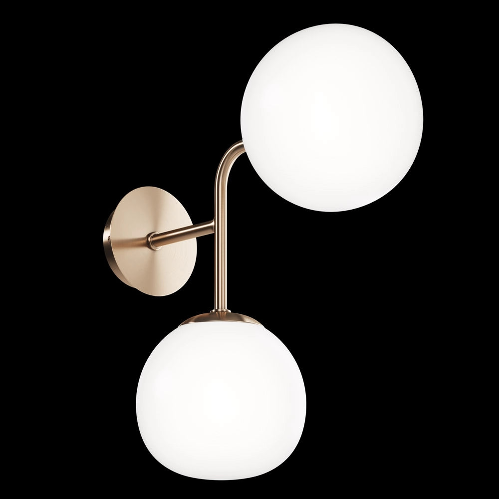 Maytoni applique contemporanea Erich 2 luci E14 oro rosa metallo vetro