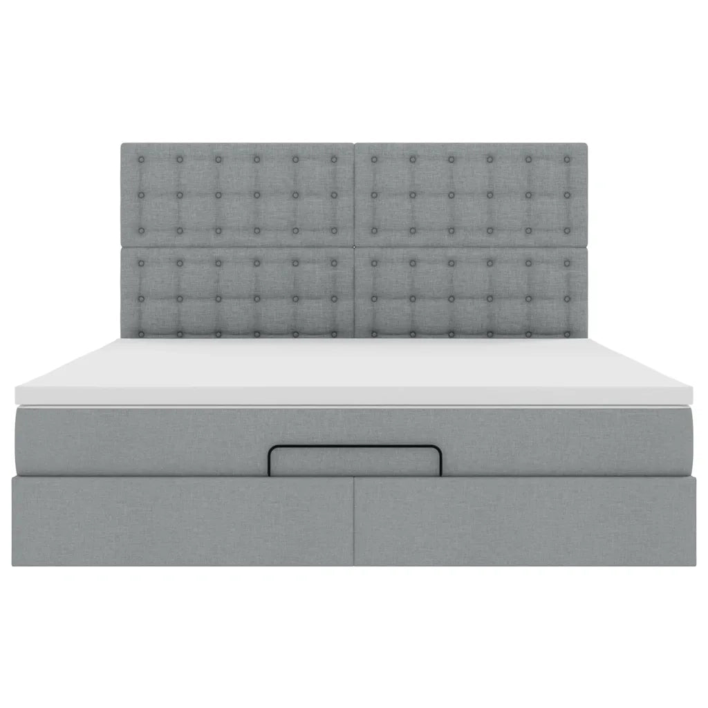 Struttura Letto Pouf con Materasso 180x200 cm in Tessuto 3314190