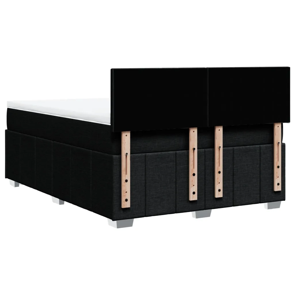 Giroletto a Molle con Materasso Nero 160x200 cm in Tessuto 3287114