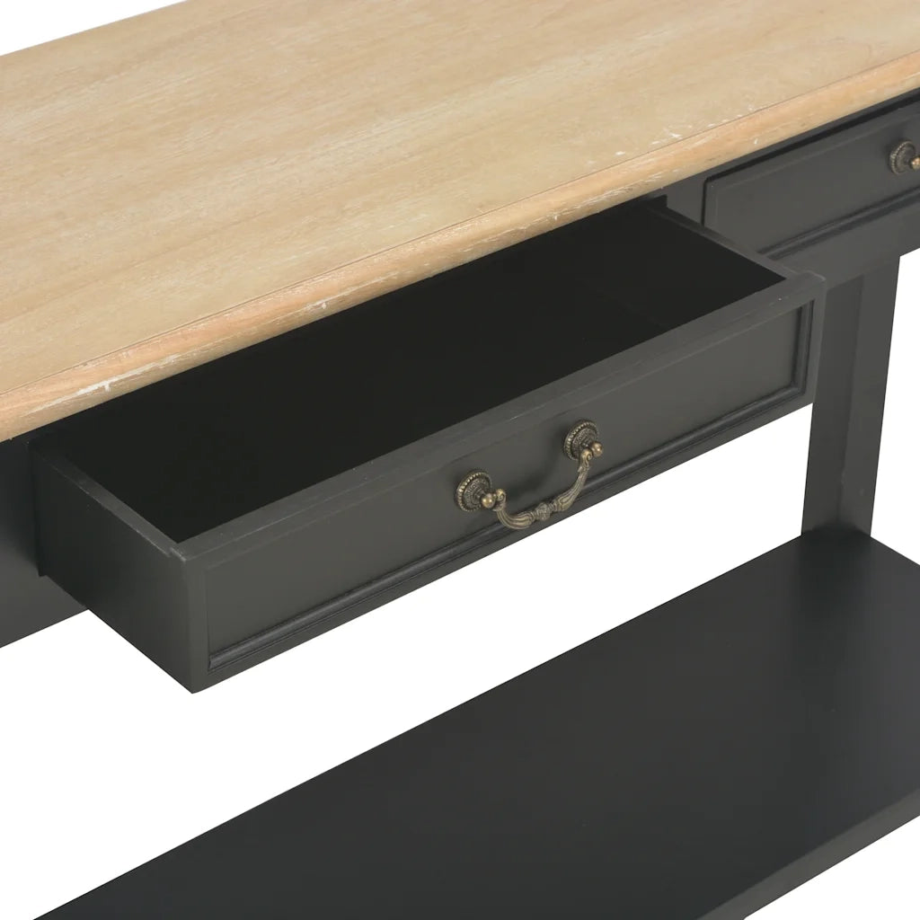Tavolo Consolle Nero 110x35x80 cm in Legno 249903