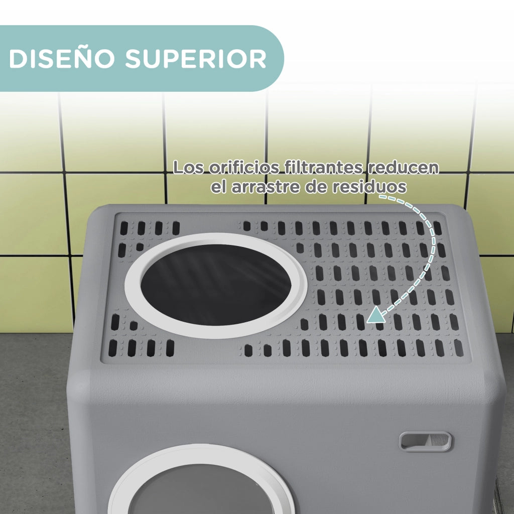 Casetta per Gatti con Vassoio Estraibile ¨C Zephmum ¨C 52x41x38,5 cm Grigio