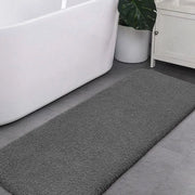 Badmat antiscivolo extra lungo, composto, morbido, microfibra morbido, scarpata, assorbente superiore, lavabile in lavatrice - 50 x 178 cm (grigio scuro)