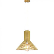 Luce a sospensione in legno con cappuccio decorativo cromato + baldacchino + cono paralume D350*H310mm