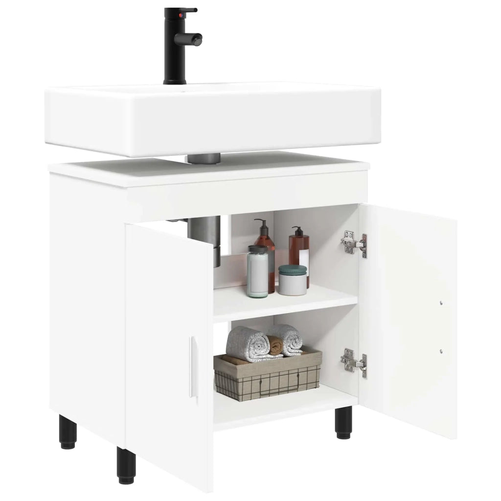 Mobiletto da bagno Bianco 60 x 35 x 60 cm Legno ingegnerizzato 889395