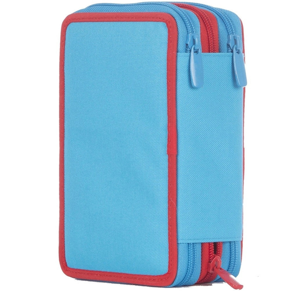 Trade Shop - Astuccio Completo 3 Zip Spiderman Uomo Ragno Accessoriato Per Bambini Set Scuola -