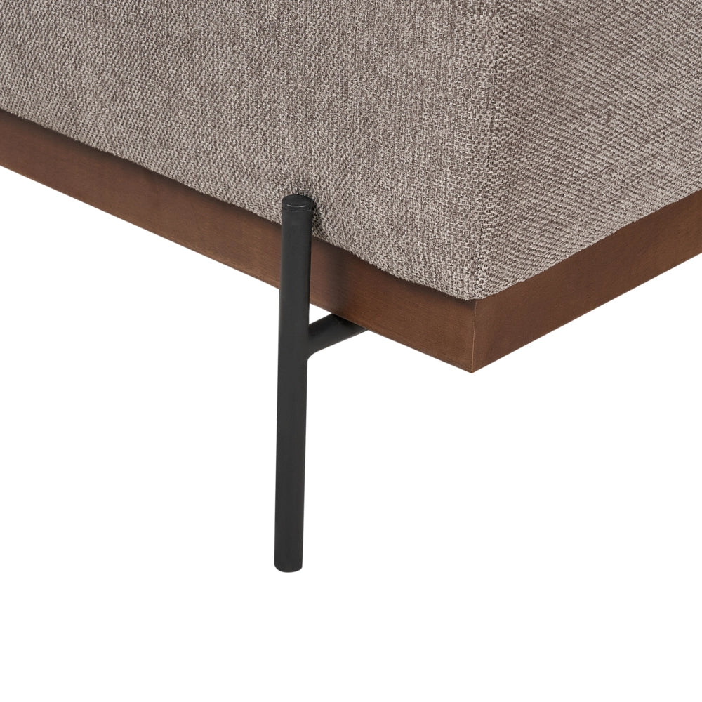 Divano angolare sinistro in tessuto Marrone Chiaro Tessuto Gambe in metallo 3 posti Stile minimalista