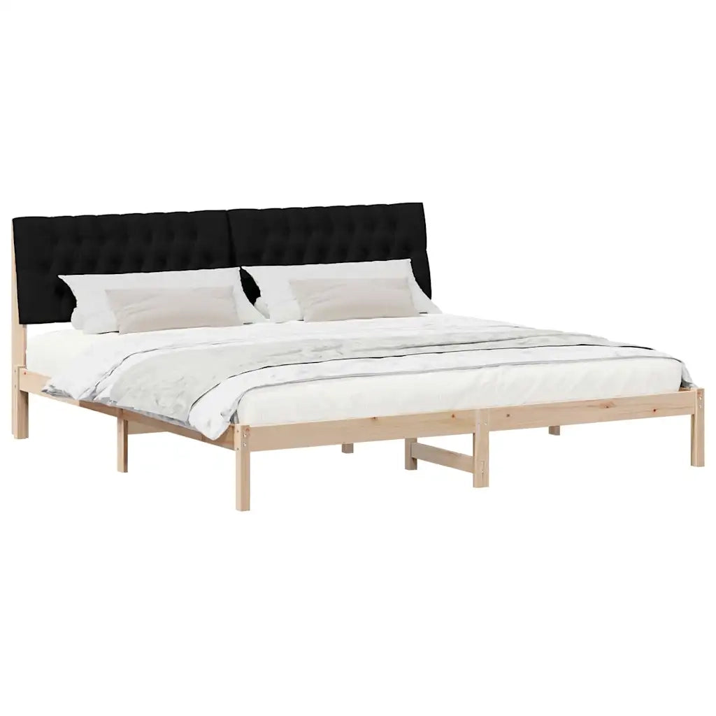 Letto con Testiera Rivestita con testiera Marrone 200 x 200 cm 3394380