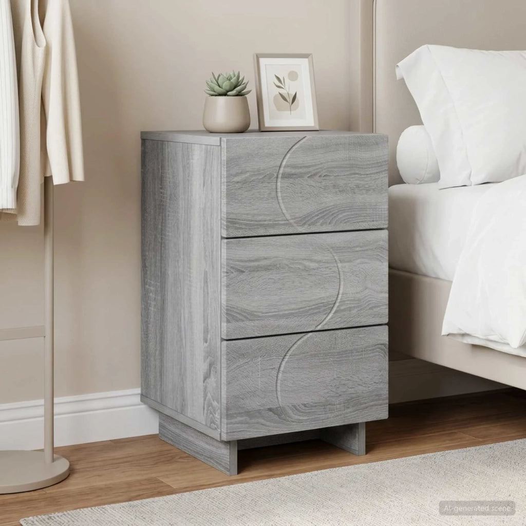 Armadio da Notte Sonoma grigio 33,5 x 34,5 x 60 cm 8011435