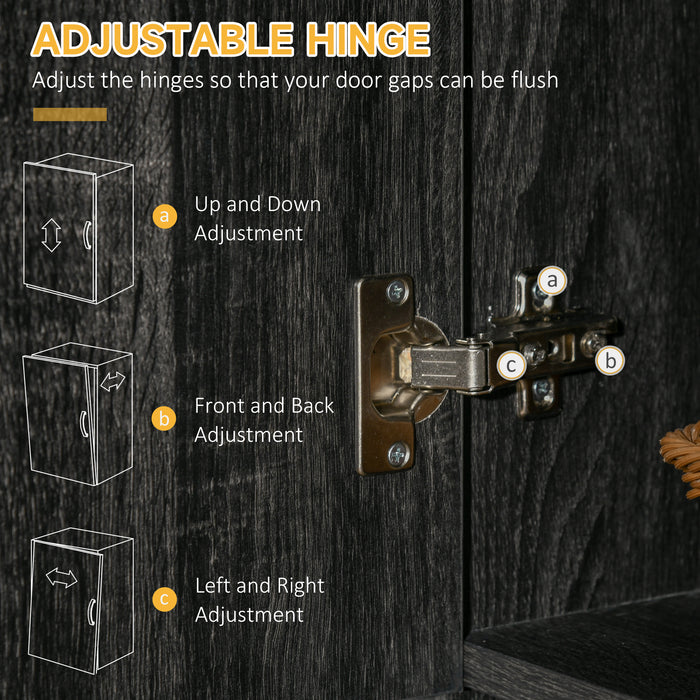 Mobile Dispensa Alto 101x39x180 cm con Cassetto e Armadietti in Truciolato Nero