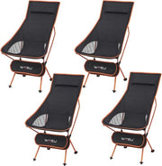 Set di Sedie da Campeggio da 4 | Sedie da Campeggio, Sedie da Piegare e Sedie da Spiaggia - Sedie da Campeggio Ultralite con Tasca da Porta