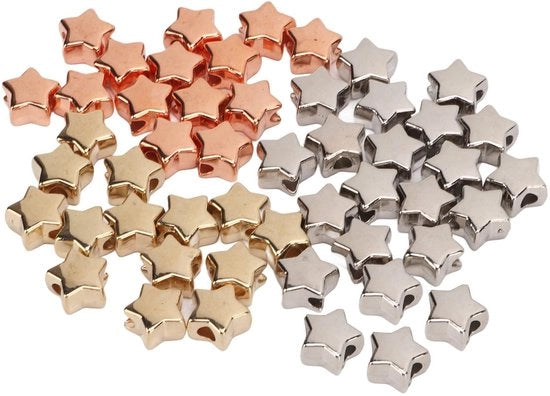 Accessorio di spazio per gioielli 50 pezzi - forma a stella - diametro 1,3 cm - materiale plastico resistente - leggero - finitura lucida - accessori per gioielli