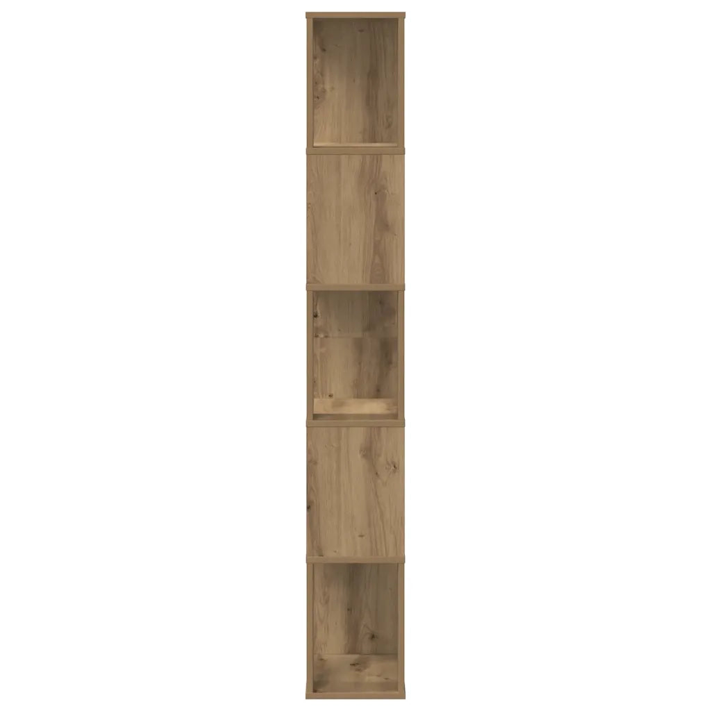 Libreria 5 Piani-Scaffale per Libri-Mobile di Stoccaggio Rovere Artigianale 45x23,5x162,5cm Multistrato