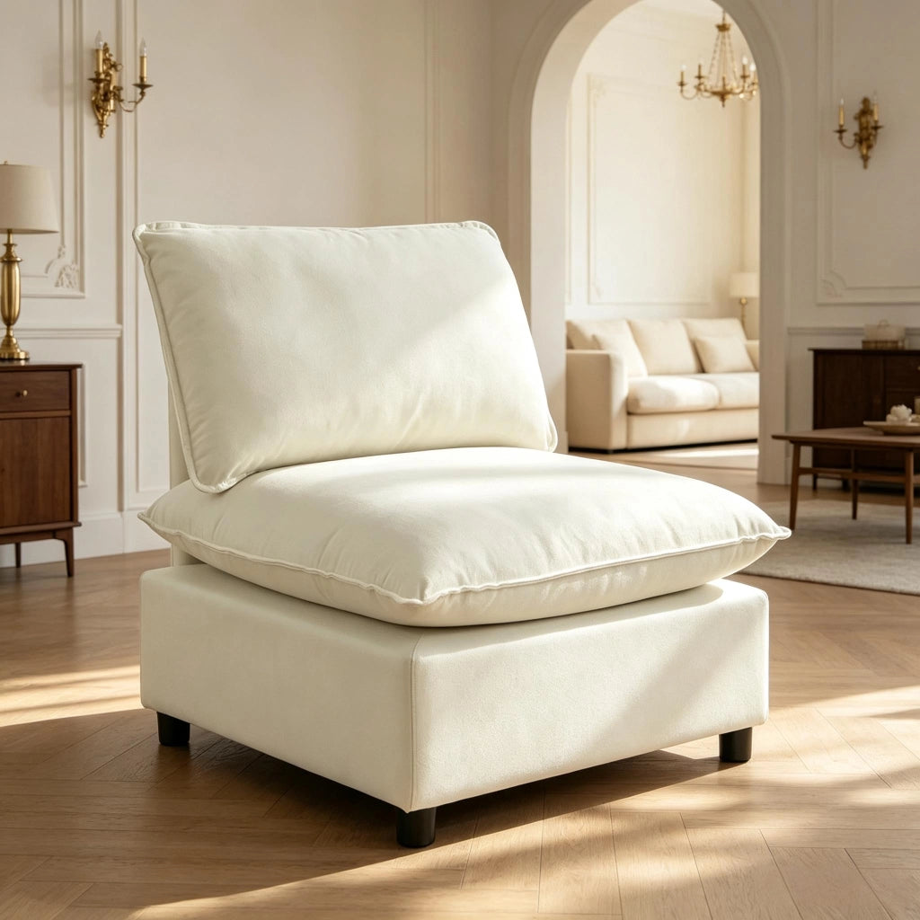 DIVANO 1 posto 74x85x78 cm in lino crema