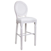 Sgabello in legno bianco 52x46x116h