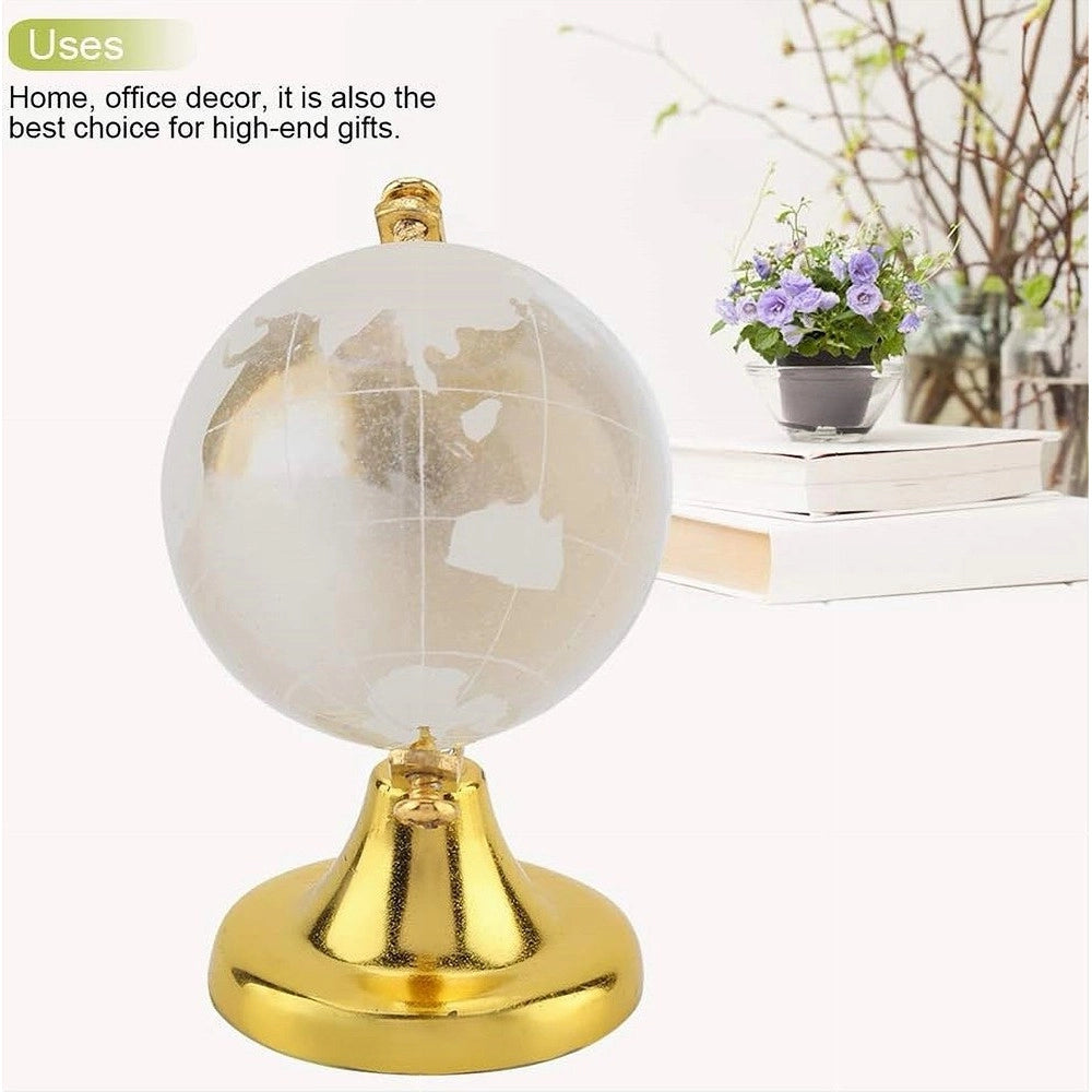 Trade Shop - Mappamondo Sfera Di Cristallo Terra Rotonda Globo Decorativa Ornamenti Vetro 5cm -