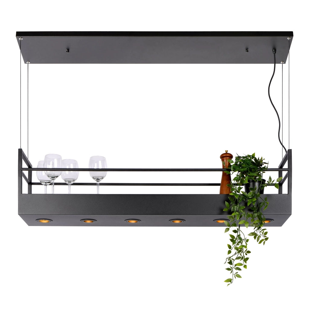 Lampada a sospensione cucina Miravelle nera 6xGU10 Lucide