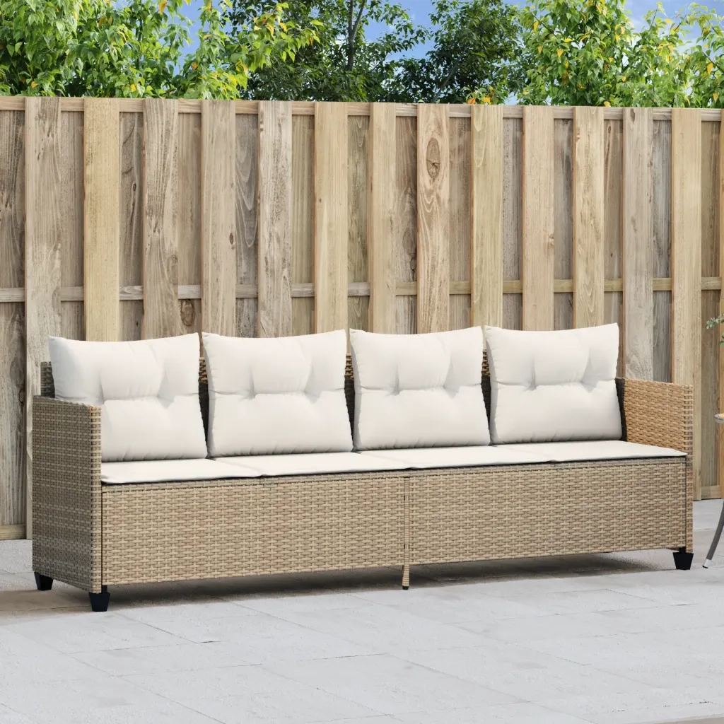 Lettino Prendisole | Sdraio da giardino | Lettino da sole con Cuscini Beige?in Polyrattan