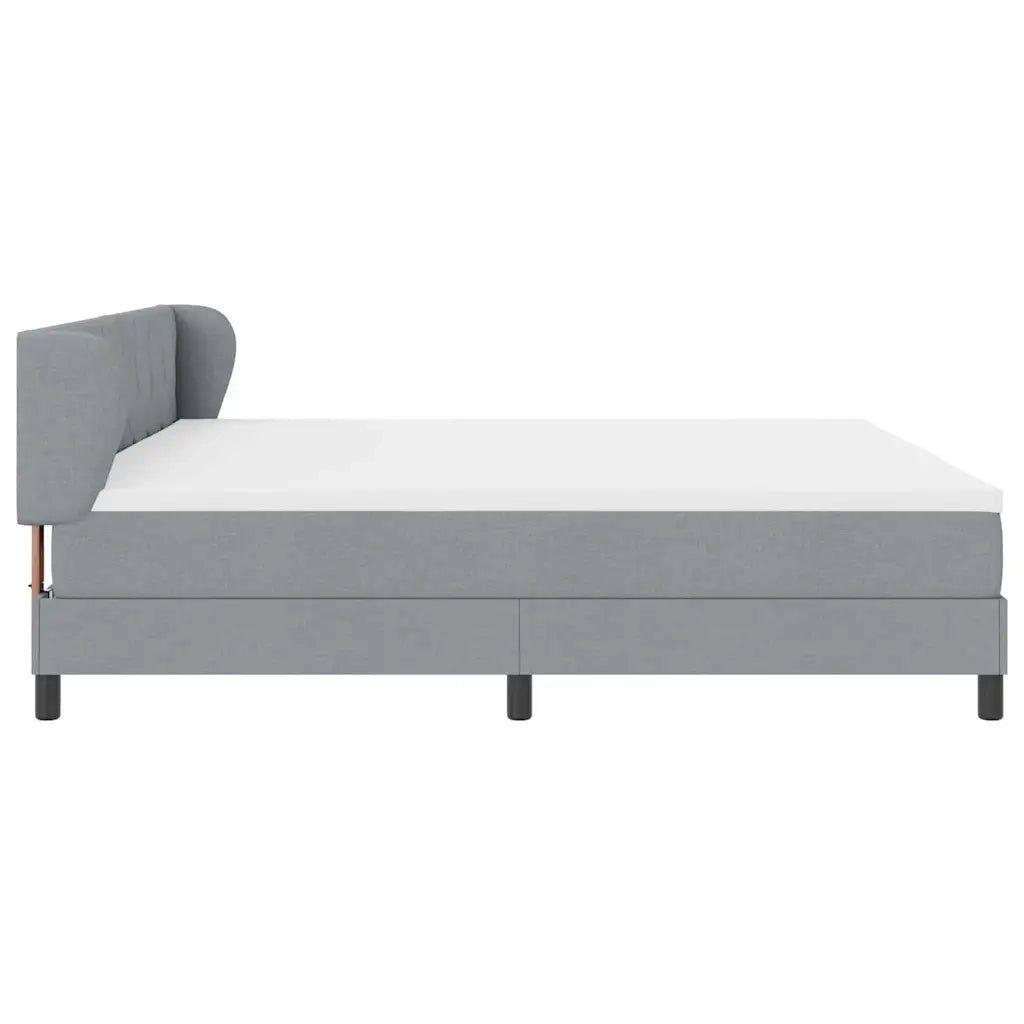 Letto a molle con materasso Grigio chiaro 200 x 200 cm Tessuto 3340108
