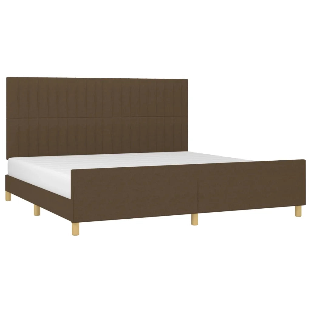 Letto matrimoniale | Letto per adulti | Giroletto senza Materasso Marrone Scuro 200x200 cm in Tessuto