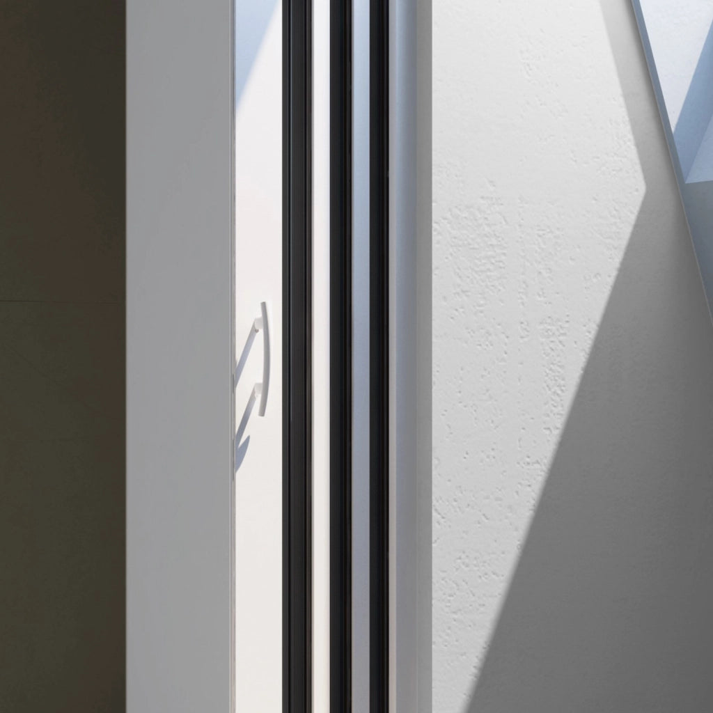 Porta Doccia in PVC 180CM H185 a soffietto con Apertura Centrale colore Bianco mod. Flex