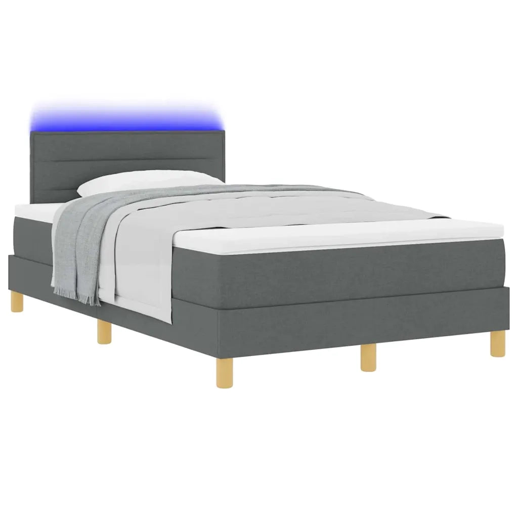 Letto a Sorgente LED Grigio scuro 120 x 200 cm Tessuto 3342353