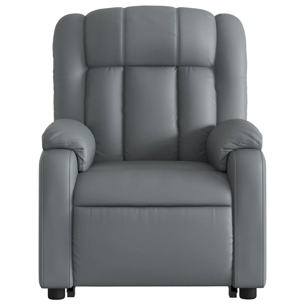 Divano Sedia-Poltrona Alzapersona Reclinabile Massaggio Grigio Similpelle 946902