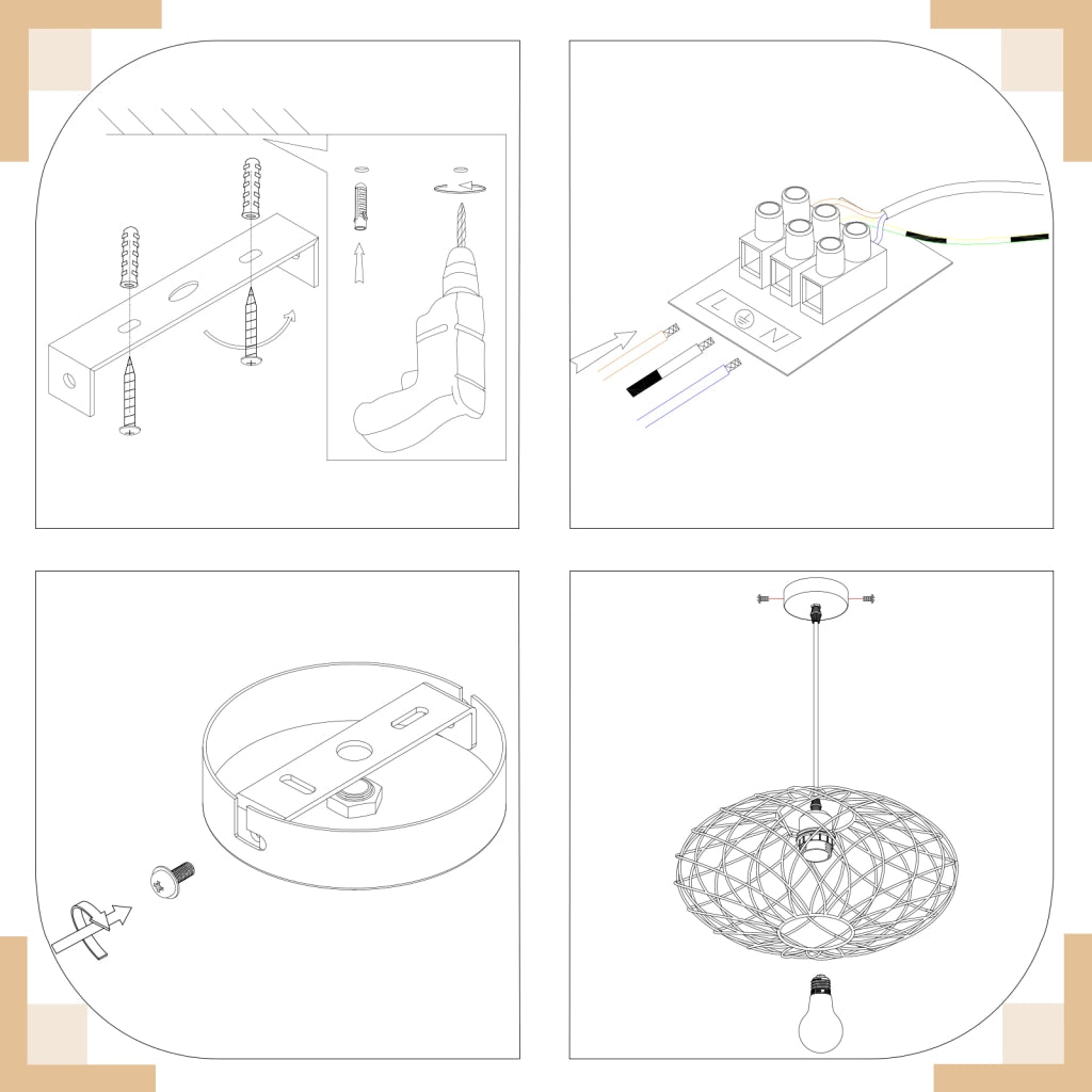 Lampada a sospensione ZMH nera da 120 cm per sala da pranzo stile gabbia retr¨° E27 (con sorgente luminosa)