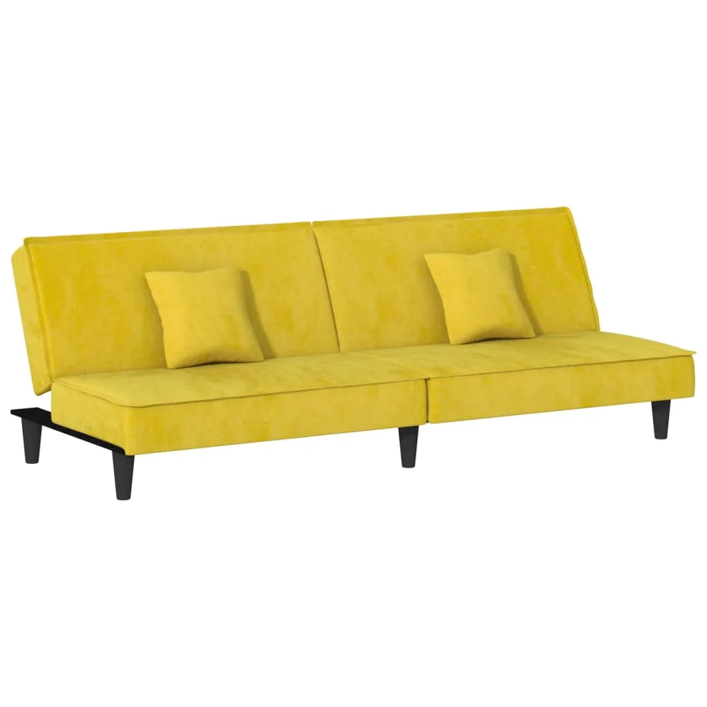 Divano letto 200 x 89 x 70 cm velluto giallo 02_0021005