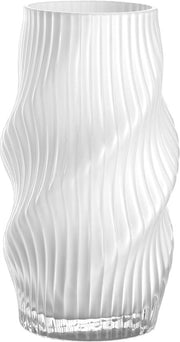 Vaso di Vetro Bianco – Vaso con Design Moderno e Forma Curva – Vaso per Fiori per Tavolo e Salotto – ca. 22,5 cm