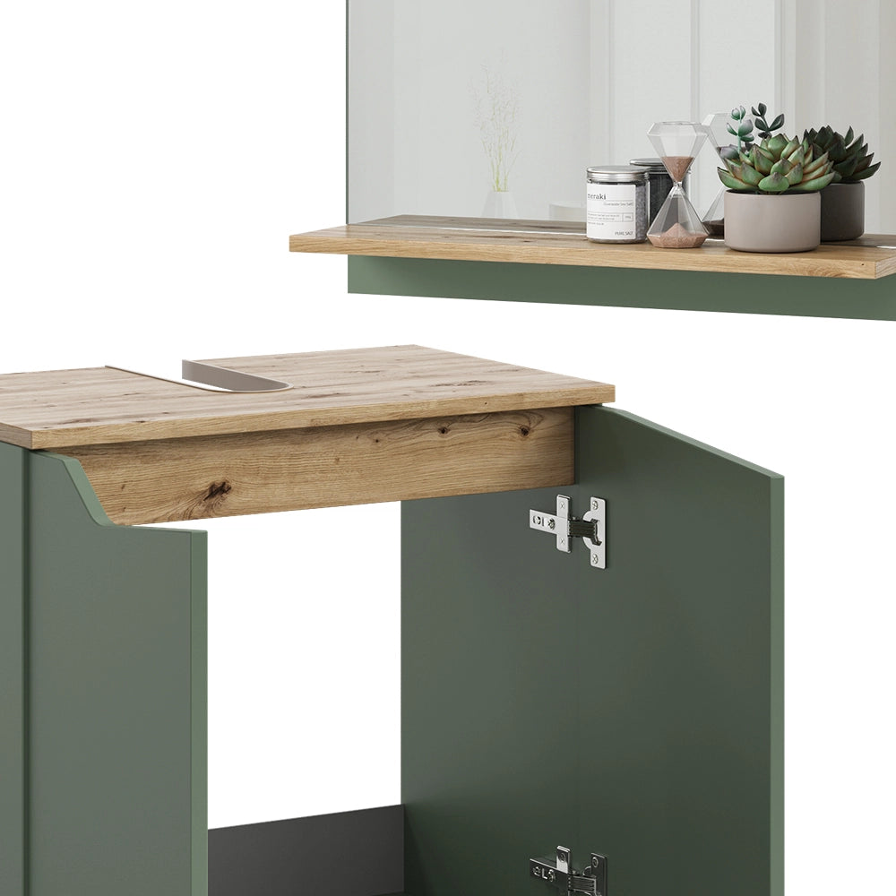 Vicco Set di mobili da bagno Verde/Artigianale 2 parti