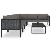 Set Divani da Giardino 7 pz con Cuscini in Polyrattan Antracite 49401