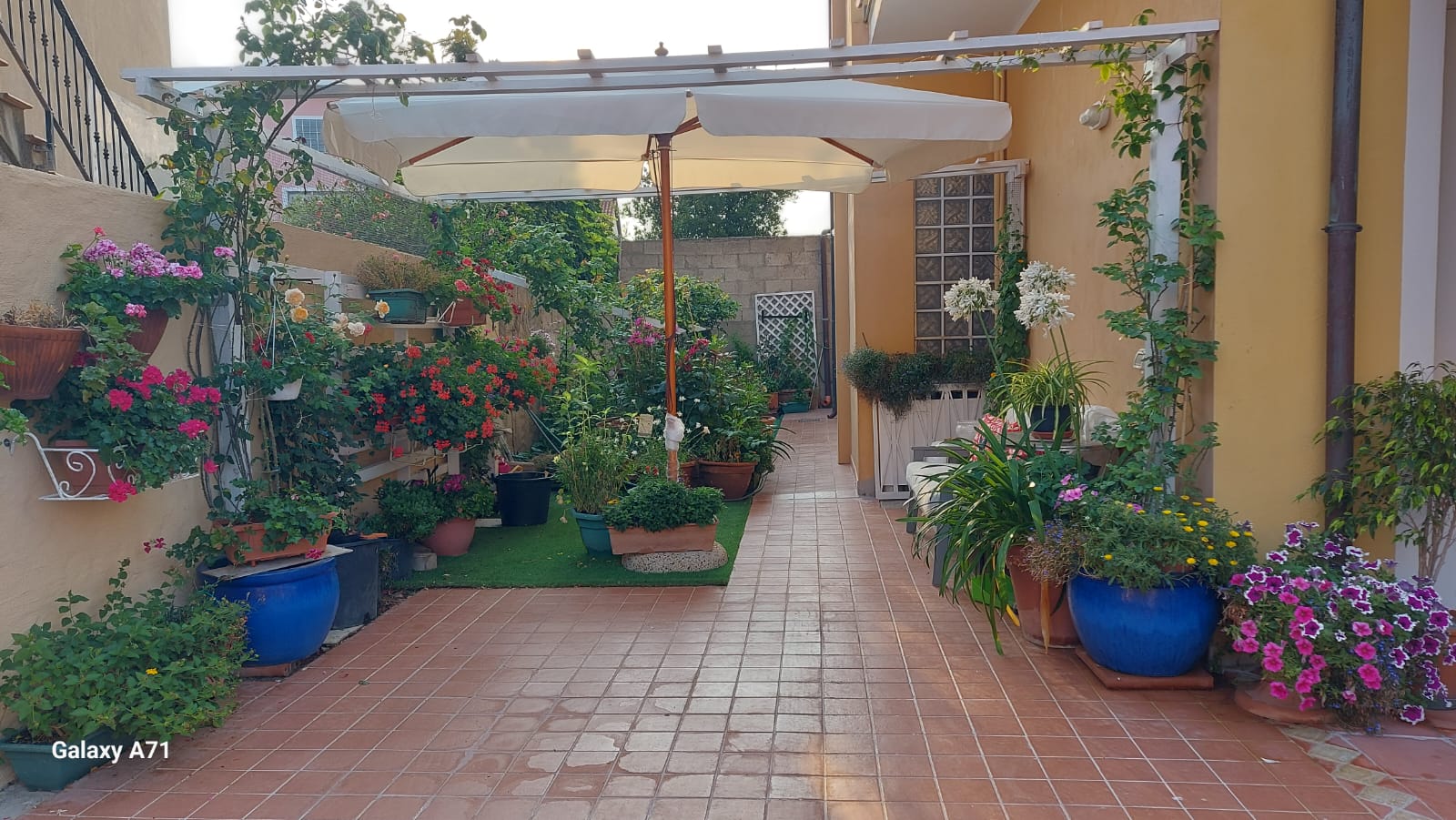 Ombrellone da Giardino 3x2 m Palo Ø48 mm in Legno Vorghini De Lux Ecrù