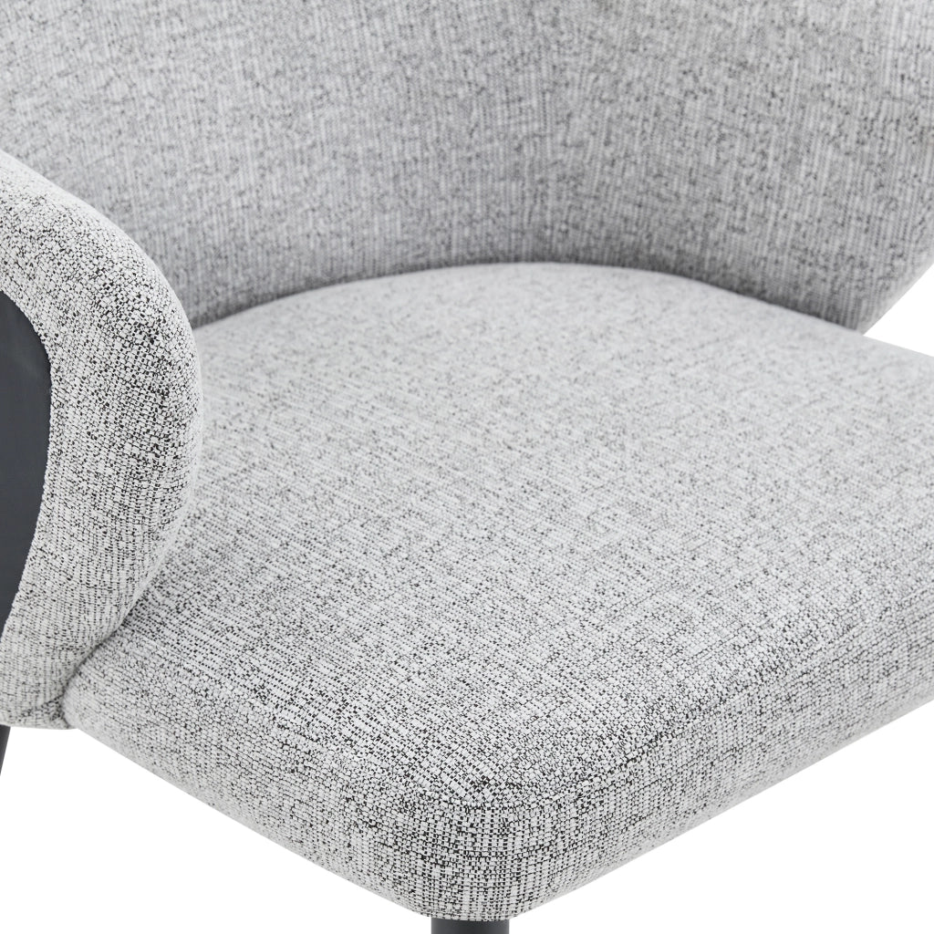Set di 2 sedie da pranzo con schienale ergonomico e piedini antiscivolo in tessuto e metallo - grigio e nero