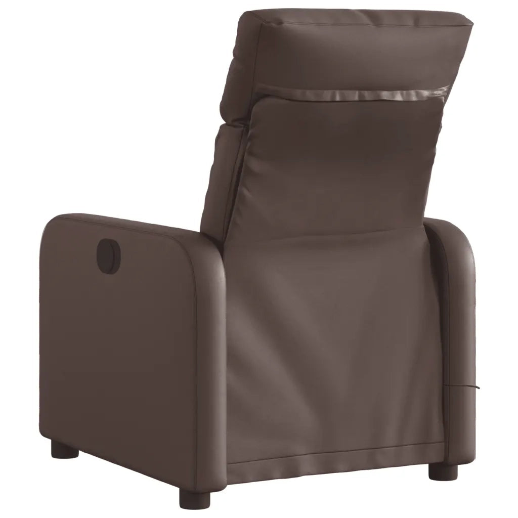 Poltrona Massaggiante | Sedia Relax Elettrica Marrone in Similpelle