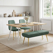 Panchina a doppio strato Verde Mare 120 x 45 x 46 cm Velluto 42038596
