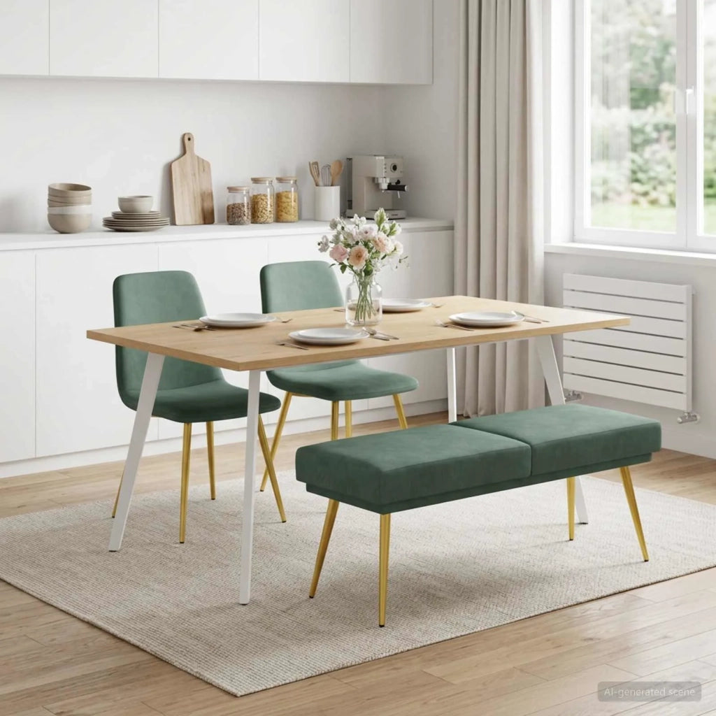 Panchina a doppio strato Verde Mare 120 x 45 x 46 cm Velluto 42038596