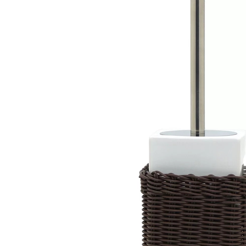 Portascopino in ceramica bianco - serie Fibra