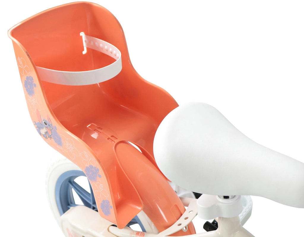 Bicicletta per Bambine 12" Disney Stitch Freni Caliper e Stabilizzatori in Acciaio Hi-Ten Beige
