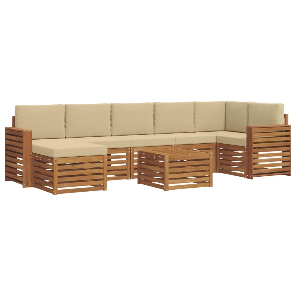 Set divano sezionale con cuscino 8 pcs Naturale e Beige 3375218