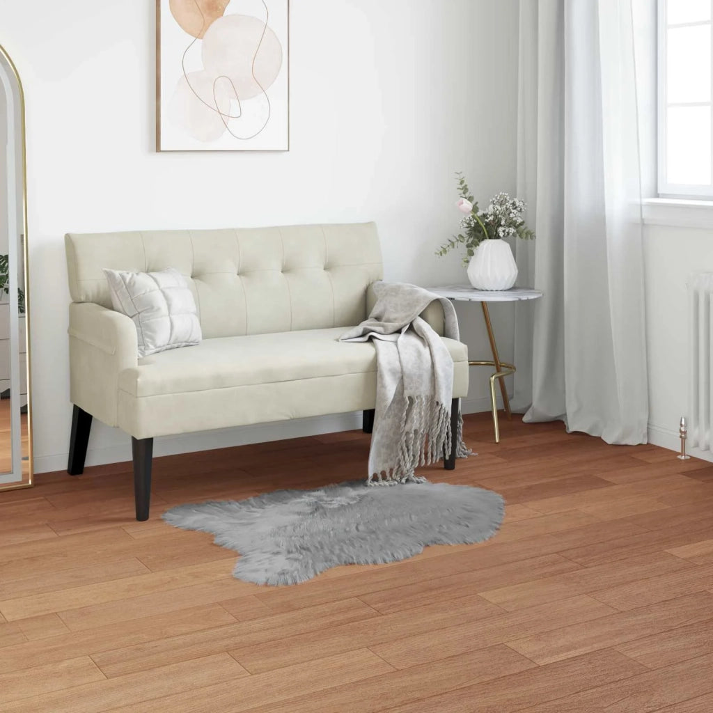 Tappeto in finta TAFALLA Grigio 60 x 90 cm Poliestere 42021541