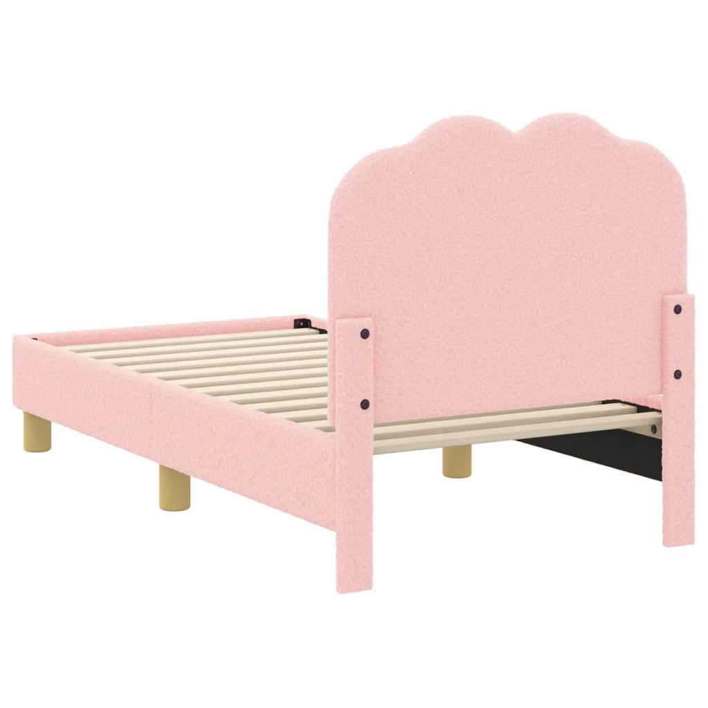 Struttura letto per bambini con testata Rosa 70 x 140 cm Bouclé