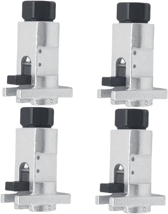 Set di 4 viti di fissaggio, ammortizzatore di shock, maniglia di apertura, meccanismo di serraggio, chiave di blocco, staffa regolabile, connessione nascosta, attrezzo per rimozione di piastre metalliche.